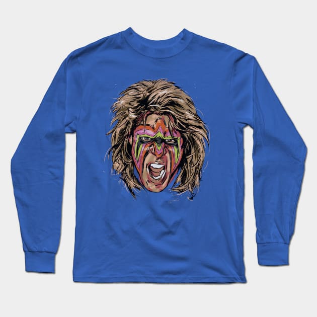 Ultimate Warrior Scream Long Sleeve T-Shirt by MunMun_Design